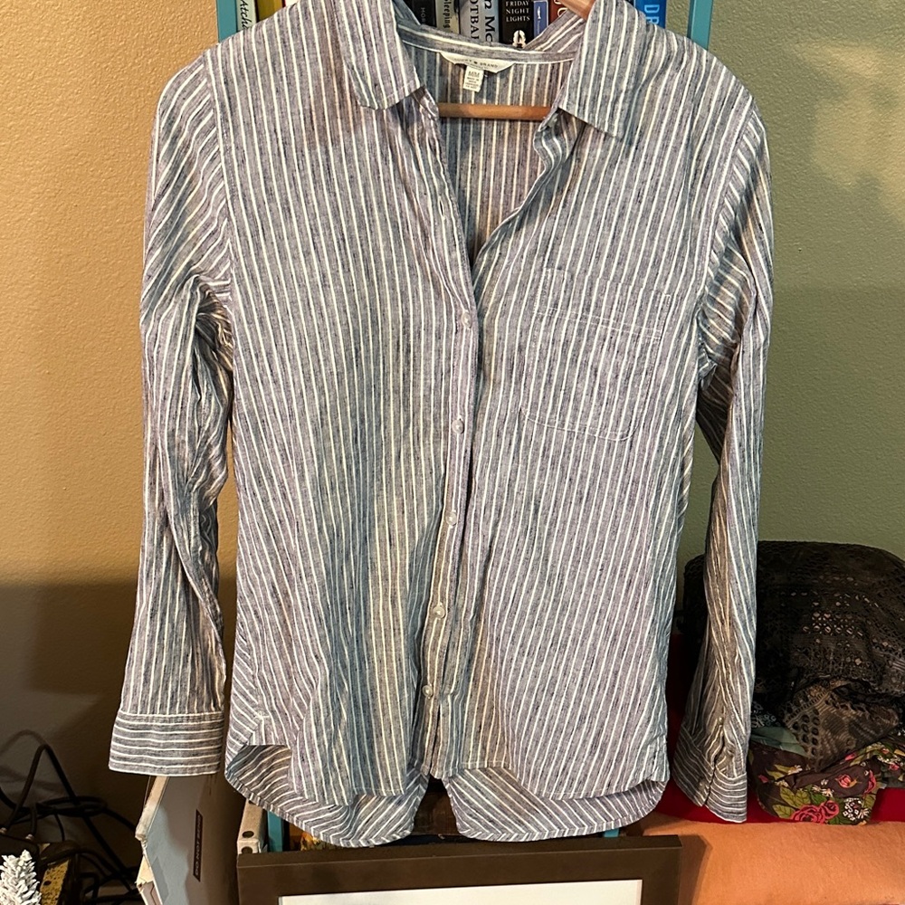 Lucky Brand Blue and White Striped Shirt
